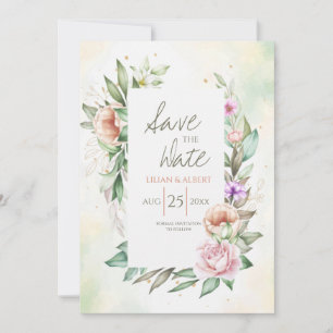 Floral in Soft Colours Save the Date