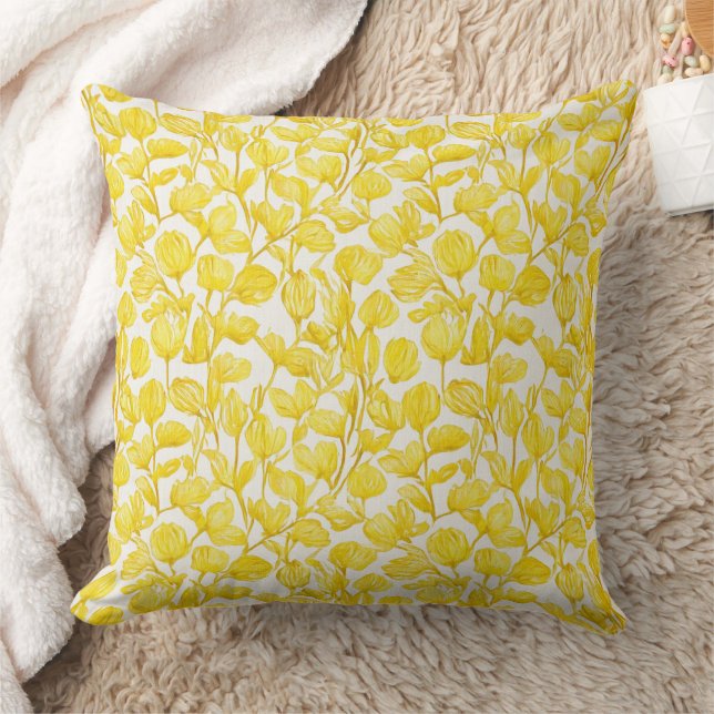 Floral in yellow pattern cushion (Blanket)