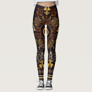 Floral Indian: Colourful Striped Seamless. Leggings
