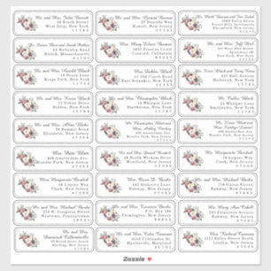 Floral Individual  Wedding Guest Address Labels