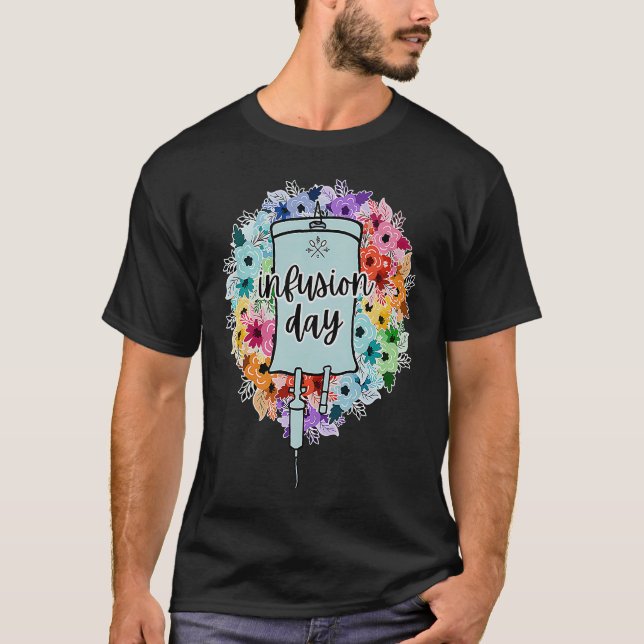 Floral Infusion Day Therapy Nurse Minimalist Botan T-Shirt (Front)