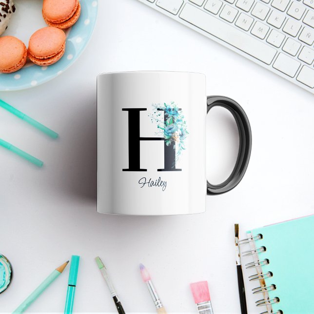 Floral initial Letter Monogram H Coffee Mug (Floral initial Letter Monogram H Coffee Mug
)