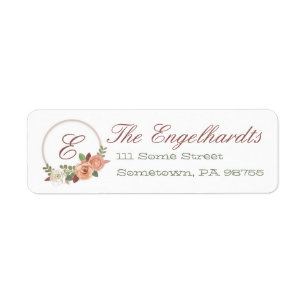 Floral Initial Personalised Return Address Labels