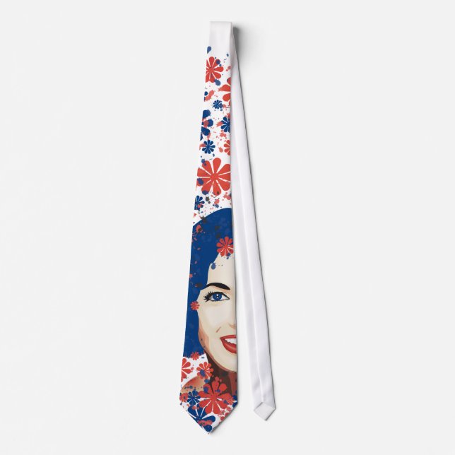 Floral Ink Lady Tie (Front)
