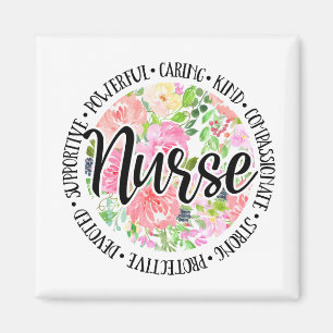 Floral Inspirational Nurse Magnet