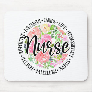 Floral Inspirational Nurse Mouse Mat