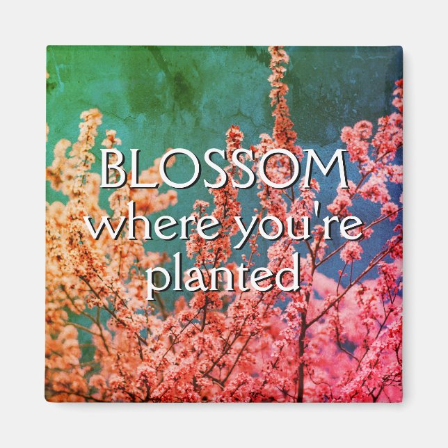 Floral Inspirational Quote Christian Magnet (Front)