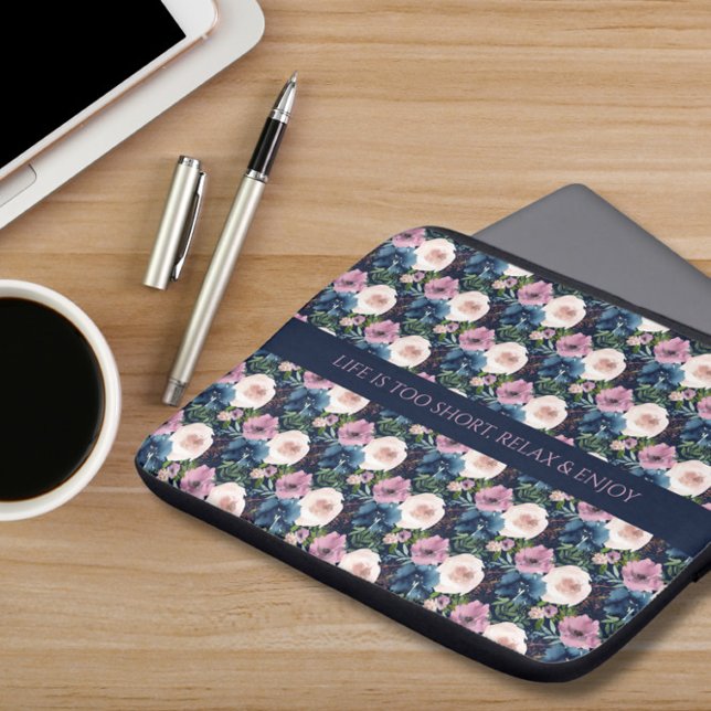 Floral Inspirational Quote  Laptop Sleeve (Creator Uploaded)