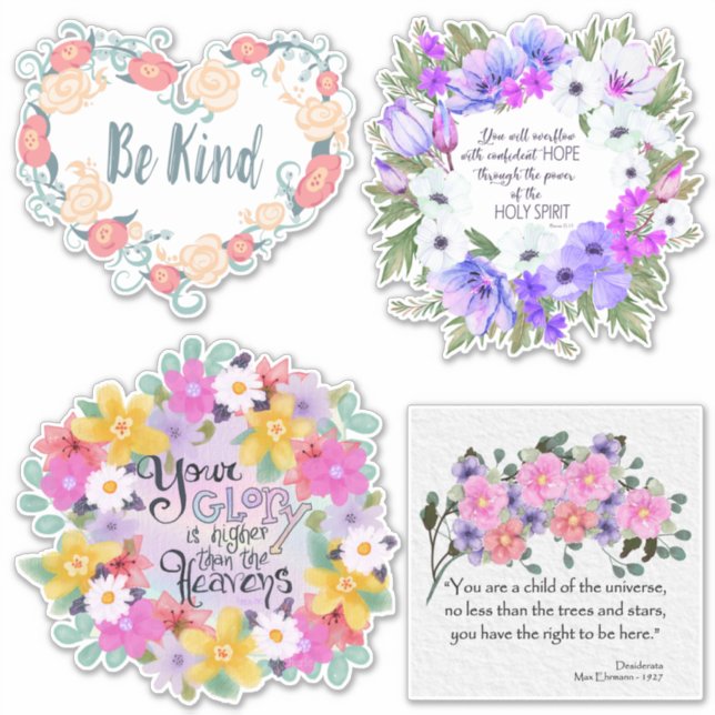 Floral Inspirational Quotes | Watercolor Flowers (Front)