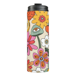 floral-inspired charm thermal tumbler