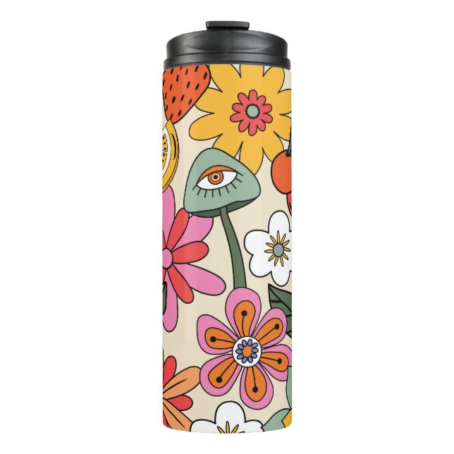 floral-inspired charm thermal tumbler (Front)