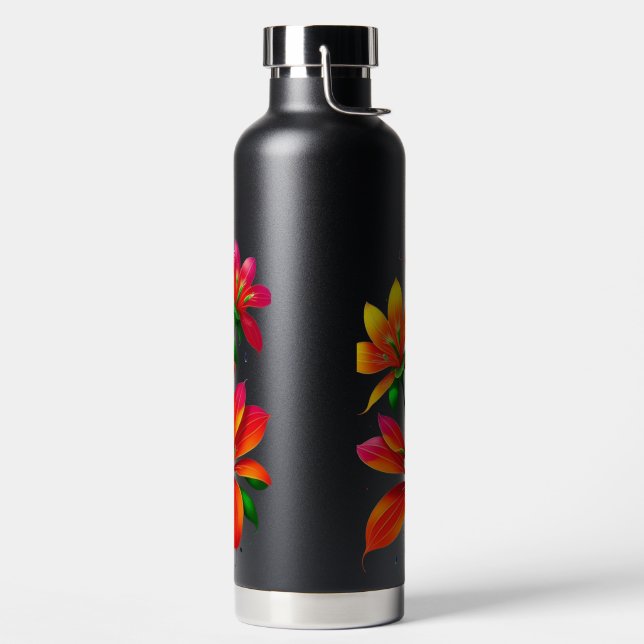 Floral Insulated Water Bottle - Vibrant design  (Left)
