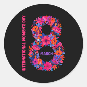 Floral international women's day 2026 feministFlor Classic Round Sticker