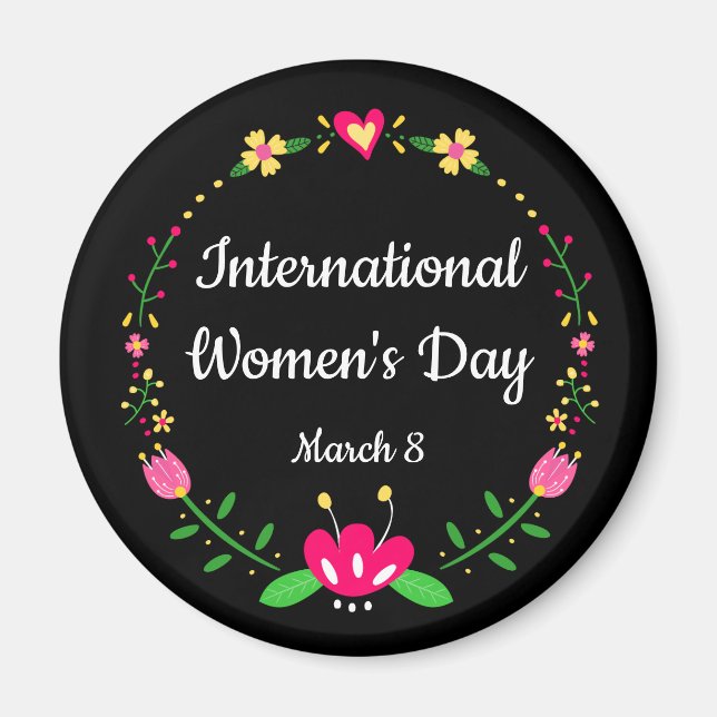 Floral International Womens Day  Magnet (Front)