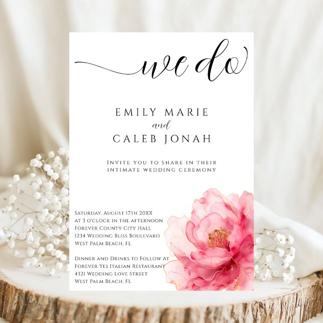 Floral Intimate Wedding Micro Ceremony Courthouse Invitation (Creator Uploaded)