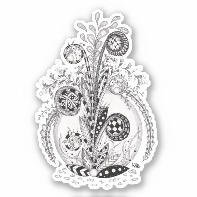 floral intricate ink illustration -  (Front)