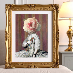 Floral Intrigue Pink Peony Mask Photo Print