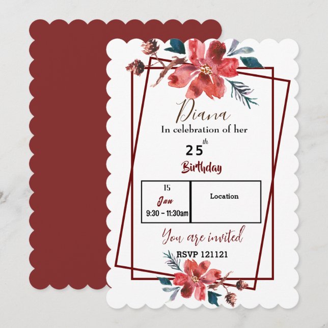 Floral  invitation (Front/Back)