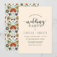 Floral Invitation | Colourful Boho Batik Wedding