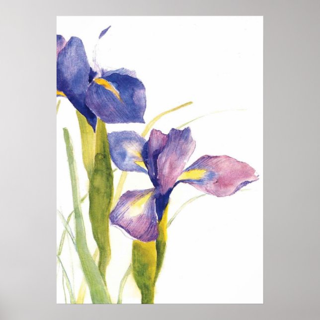 Floral Iris watercolor Poster (Front)