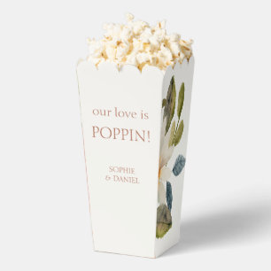 Floral & Ivory Couple Popcorn Favour Box