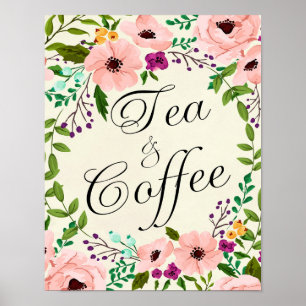 floral ivory tea coffee sign wedding