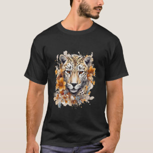 Floral Jaguar Wild Cat Wilderness T-Shirt