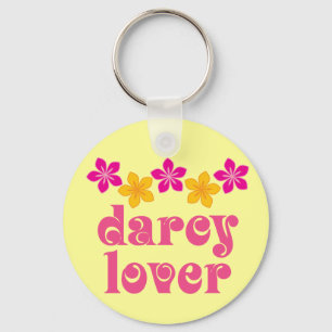 Floral Jane Austen Darcy Lover Gift Key Ring