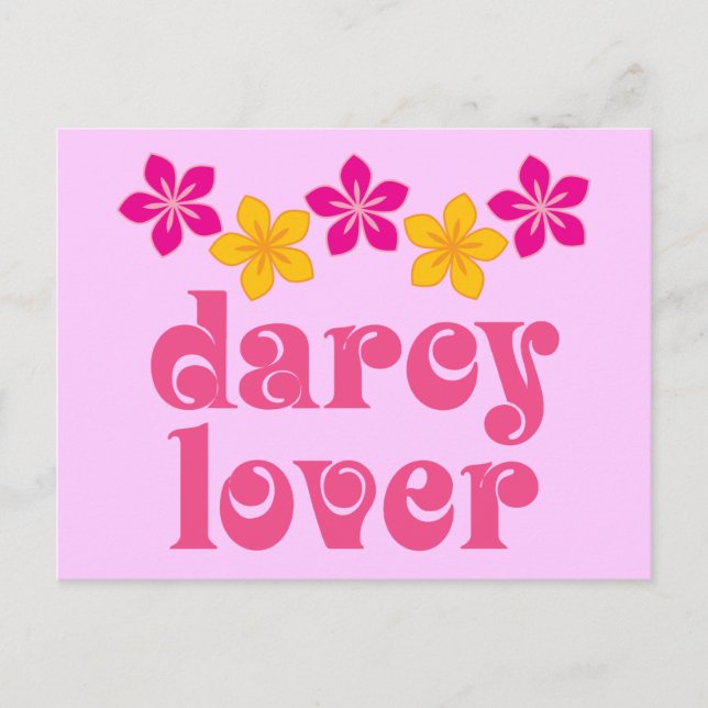 Floral Jane Austen Darcy Lover Gift Postcard (Front)