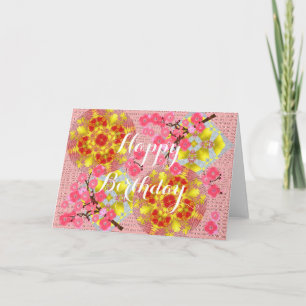 Floral Japanese Pink Cherry Blossom Pretty Card