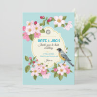 Floral Japanese style Wedding Invitation