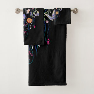 Floral Jellyfish  Bath Towel Set