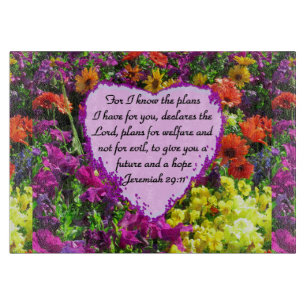 FLORAL JEREMIAH 29:11 PHOTO DESIGN CUTTING BOARD