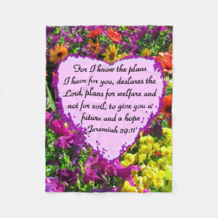 FLORAL JEREMIAH 29:11 PHOTO DESIGN FLEECE BLANKET
