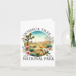 Floral Joshua Tree National Park Hiking Camping Ou Card