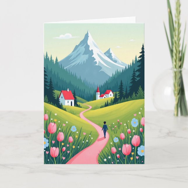 Floral Journey Birthday Card (Front)