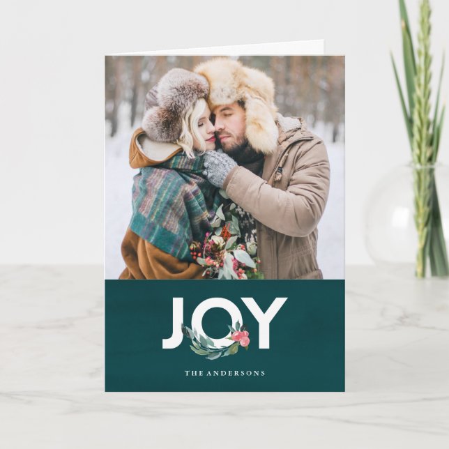 Floral Joy Holiday Greeting Card (Front)