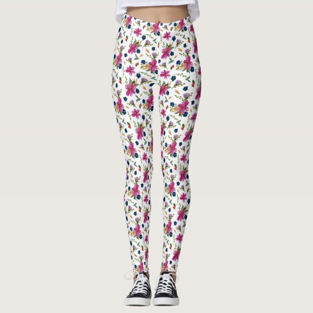 Floral Joyeaux Designer Leggings (Front)