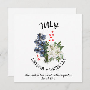 Floral JULY Birth Month Flower Custom Christian 