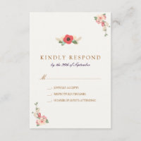 Floral Jumping the Broom Wedding RSVP Response