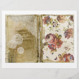 Floral Junk Journal Scrapbook Paper