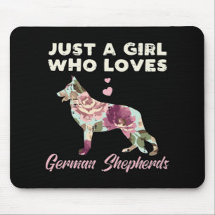 Floral Just A Girl Who Loves German Shepherd Mouse Mat