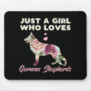 Floral Just A Girl Who Loves German Shepherd Mouse Mat