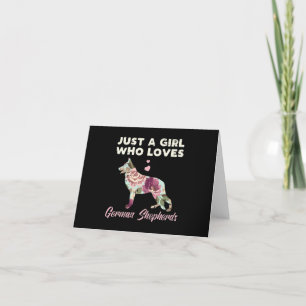 Floral Just A Girl Who Loves German Shepherd Thank You Card