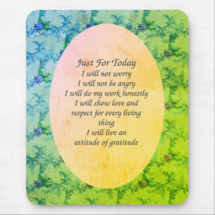 Floral Just For Today Inspirational Mouse Mat