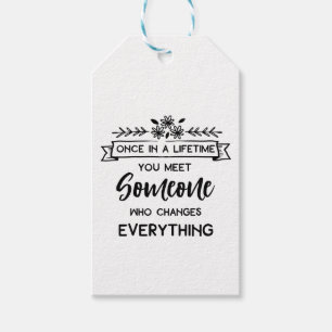Floral Just Married Navy Wedding Flowers Gift Tags