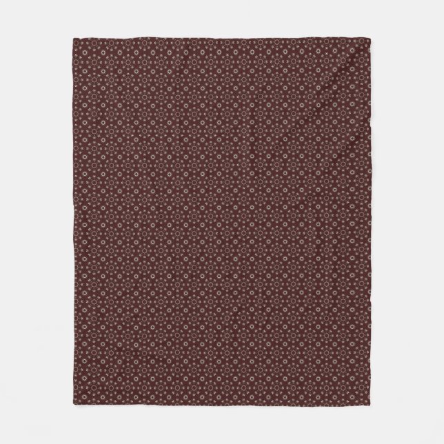 Floral Kabul Coffee Fleece Blanket (Front)