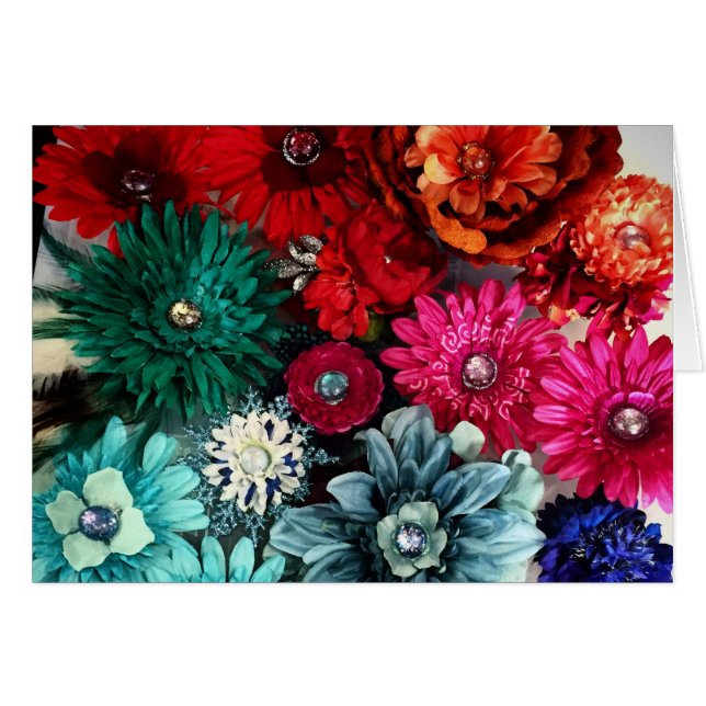 Floral Kaleidescope Blank Note Card (Front Horizontal)