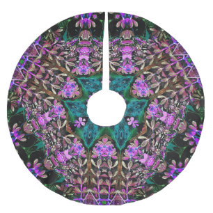 Floral Kaleidoscope Brushed Polyester Tree Skirt