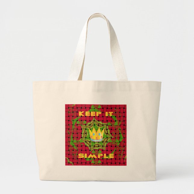 Floral Keep it simple Large Tote Bag (Front)
